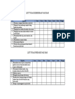 List Tugas Prepare Dan Kebersihan Pagi Bar