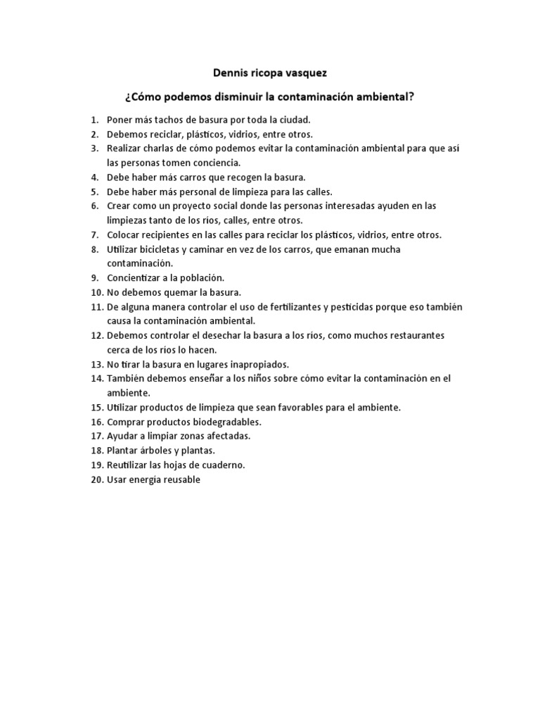 Estrategias para Reducir la Contaminación | PDF