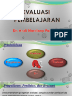 Evaluasi Pembelajaran - Pengukuran Penilaian Evaluasi DanTes Dr. Andi Mardiana Paduppai