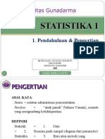 Statistika I - Pertemuan 1 Pendahuluan & Pengertian