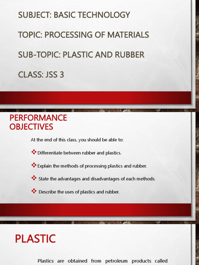 Subject Basic Technology Topic Processing of Materials SubTopic