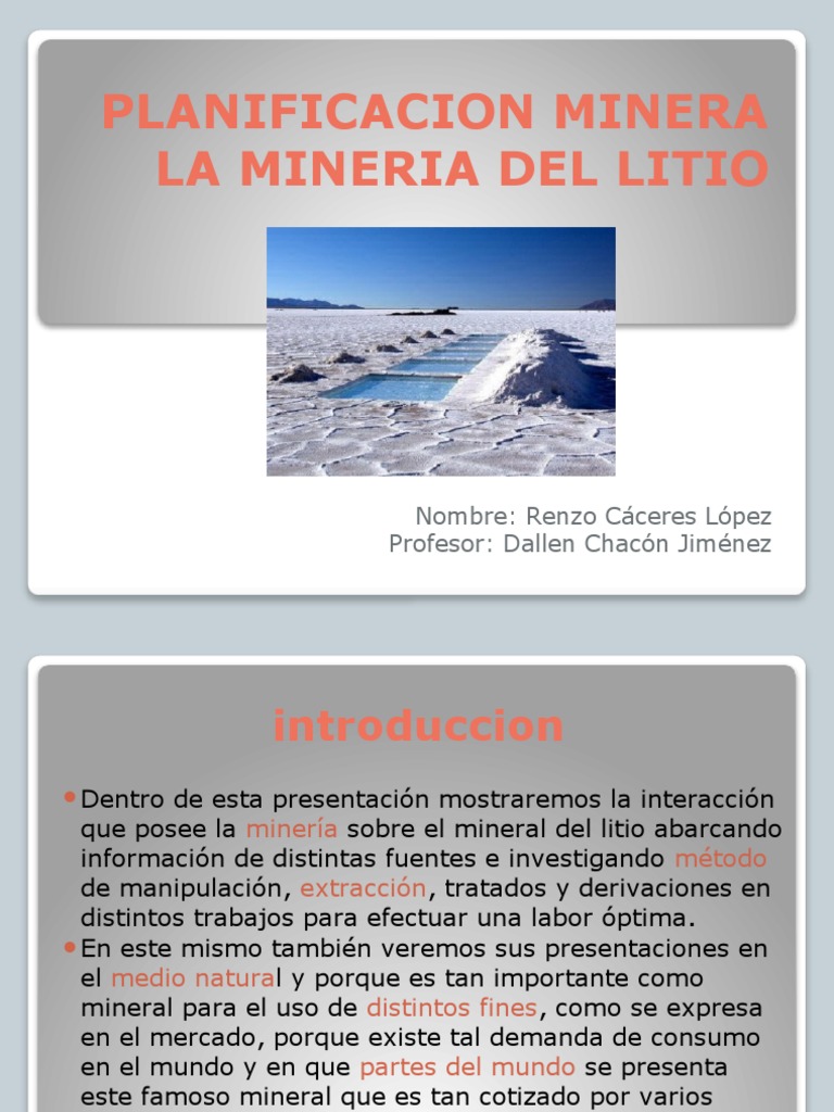 Planificacion Minera La Mineria Del Litio | PDF | Minería | Litio