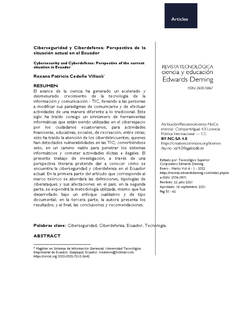 Ciberseguridad Y Ciberdefensa Ecuador Pdf La Seguridad Informática