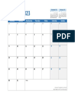 Monthly calendar January-February 2023