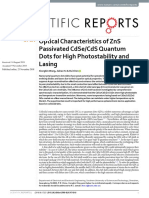 Optical Characteristics of Zns Passivated Cdse/Cds Quantum Dots For High Photostability and Lasing