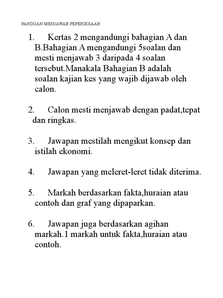 Teknik Menjawab Soalan Ekonomi Asas Pdf