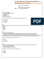 Prelims 2022 Economy Test-100Q