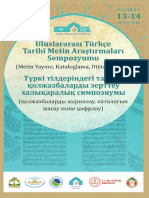 Uluslararası Türkçe Tarihî Metin Araştırmaları (Metin Yayımı, Kataloglama, Dijitalleştirme)