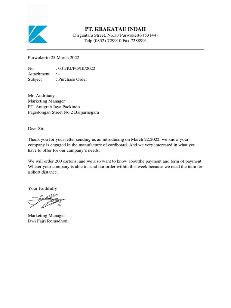Purchase Order and Reply Confirmation | PDF | Finance & Money Management