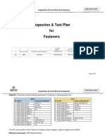 Fasteners Inspection & Test Plan