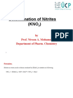 Determination of Nitrites by Titration with Potassium Permanganate
