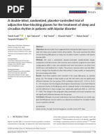 Esaki2020 A Double Blind Randomized Placebo Controlled Trial of Adjunctive Blue Blocking Glasses For The Treatment of