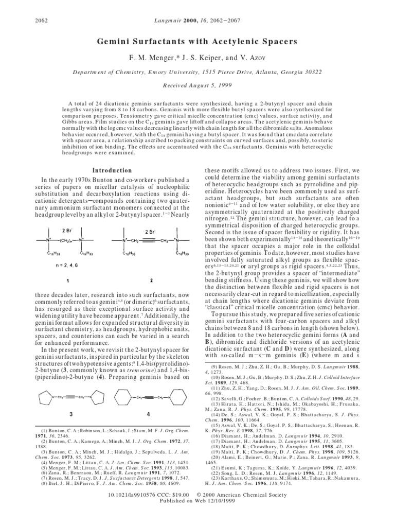 Differentv Spacers PDF Chemical Substances Applied And