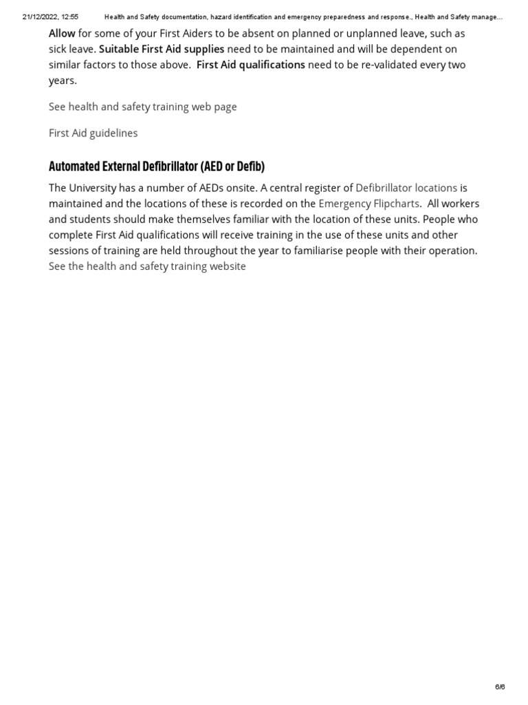 Automated External Defibrillator (AED or Defib) See Health and Safety