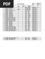 Master List of Machine