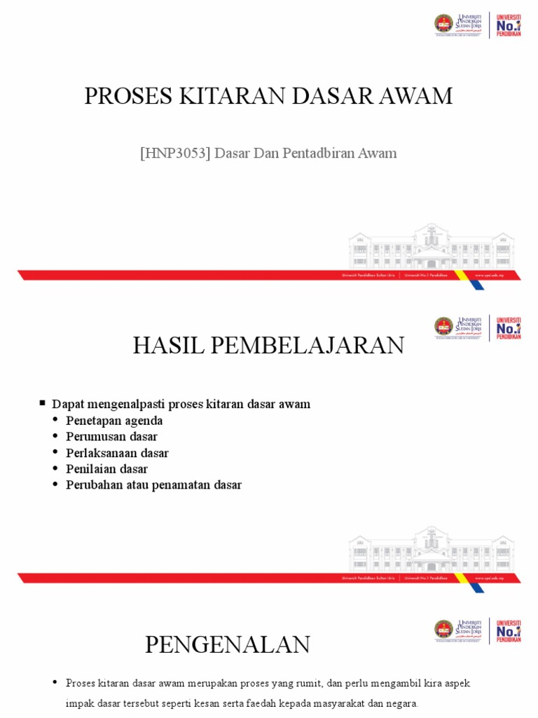 Topik 4 Proses Kitaran Dasar Awam | PDF