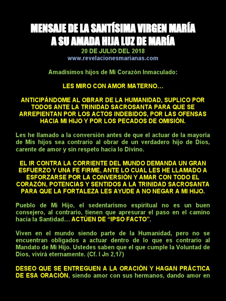 Luz de María Revelaciones doc1 PDF Amor Oración