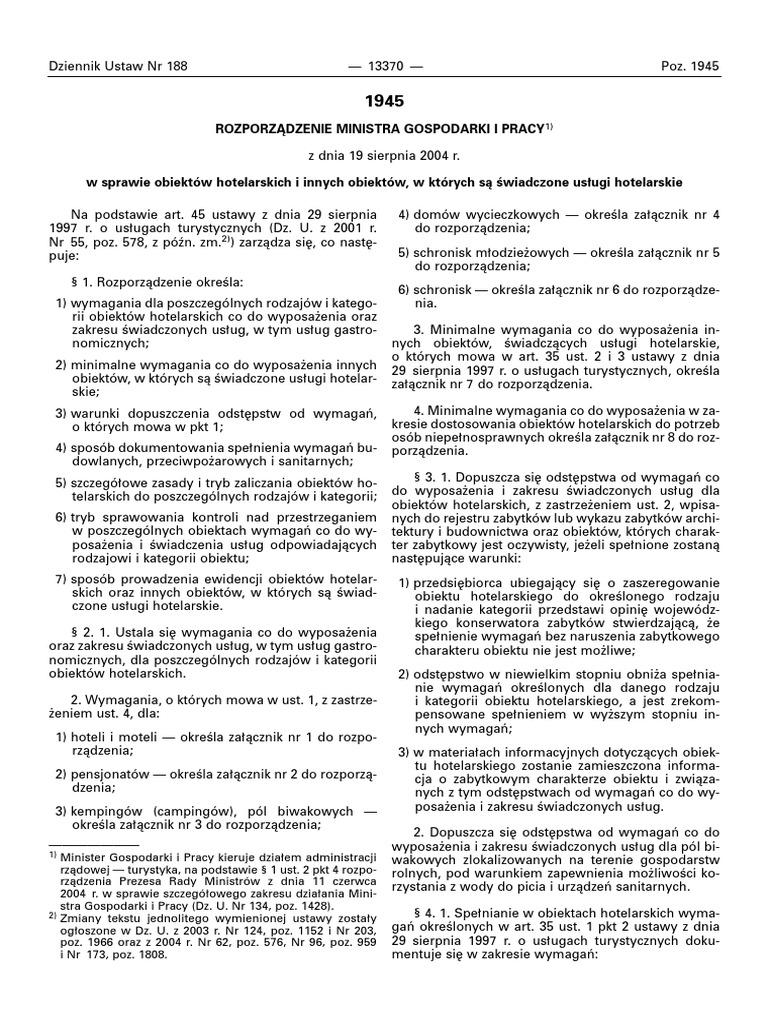 Rozporządzenie Ministra Gospodarki I Pracy Z Dnia 27 Lipca 2004 Rozporzñdzenie Ministra Gospodarki I Pracy | PDF
