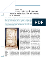 Bir Tedavi Yontemi Olarak Aelius Aristid