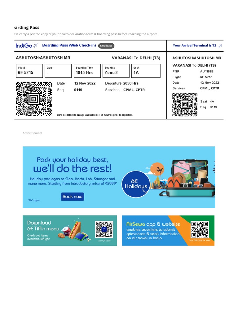Print Boarding Pass | PDF | Transport | Aviation