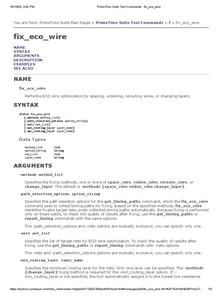 PrimeTime ECO Wire Optimization Guide | PDF | Mathematical Optimization ...