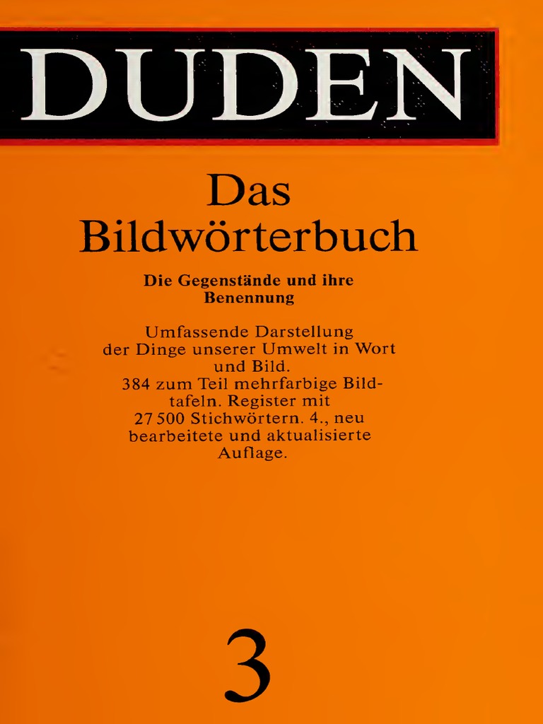 Duden Band 3 - Das Bildwrterbuch - Die Gegenstnde Und Ihre Benennung  (PDFDrive) | PDF