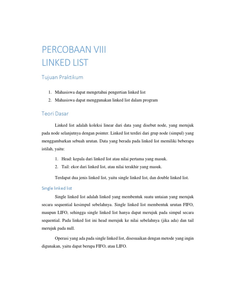 MENGENAL STRUKTUR DATA LINKED LIST | PDF