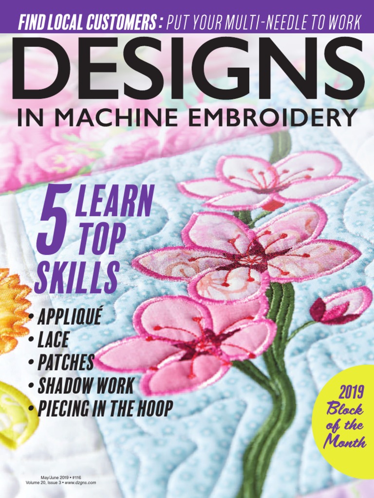 Designs in Machine Embroidery 05.06 2019 | PDF | Embroidery | Quilt