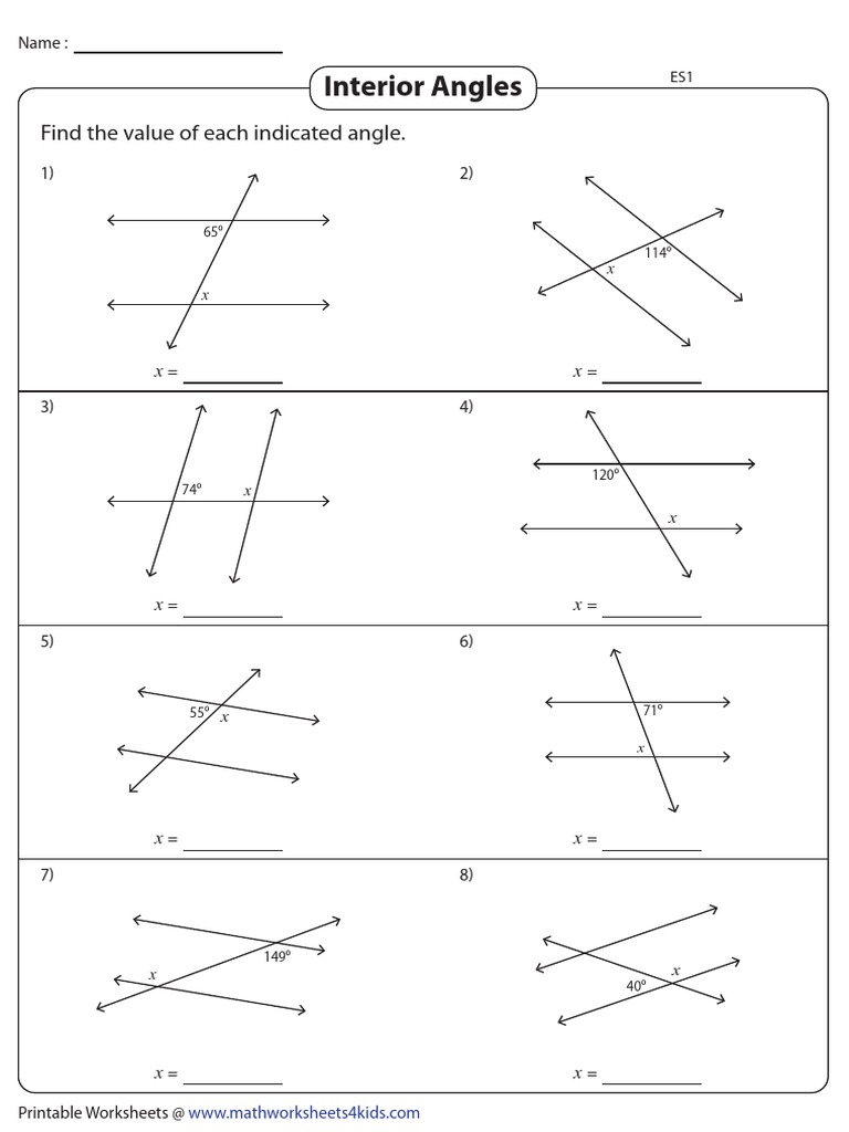 Interior Angles Easy 1 | PDF