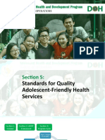 AHDP MOP - Section 5 - Standard For Quality Adolescent-Friendly Health Services