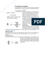 Introduction and Reminder On Isotopes