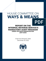 House Ways and Means Committee Report on IRS mandatory presidential audit program
