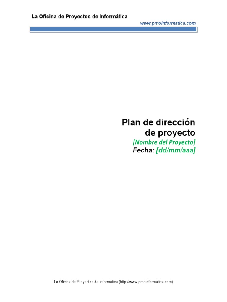 Plantilla de Plan de Proyecto TI | PDF