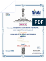 IP Awareness Certificate for Aadhar Tyagi