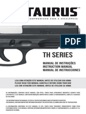 MANUAL DE INSTRUÇÕES - PISTOLAS TH TRILINGUE Logo Novo - CDR, PDF, Carregador (armas de fogo)