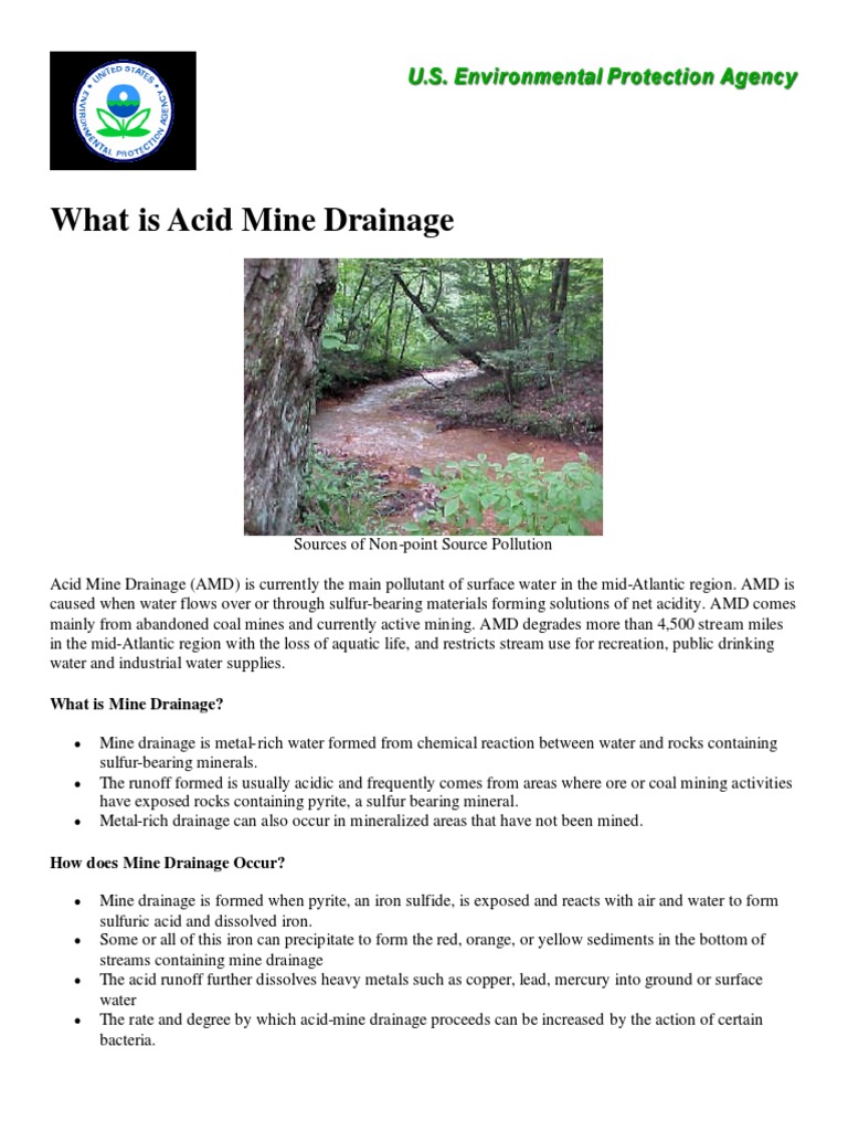 Understanding Acid Mine Drainage Issues | PDF | Mining | Water