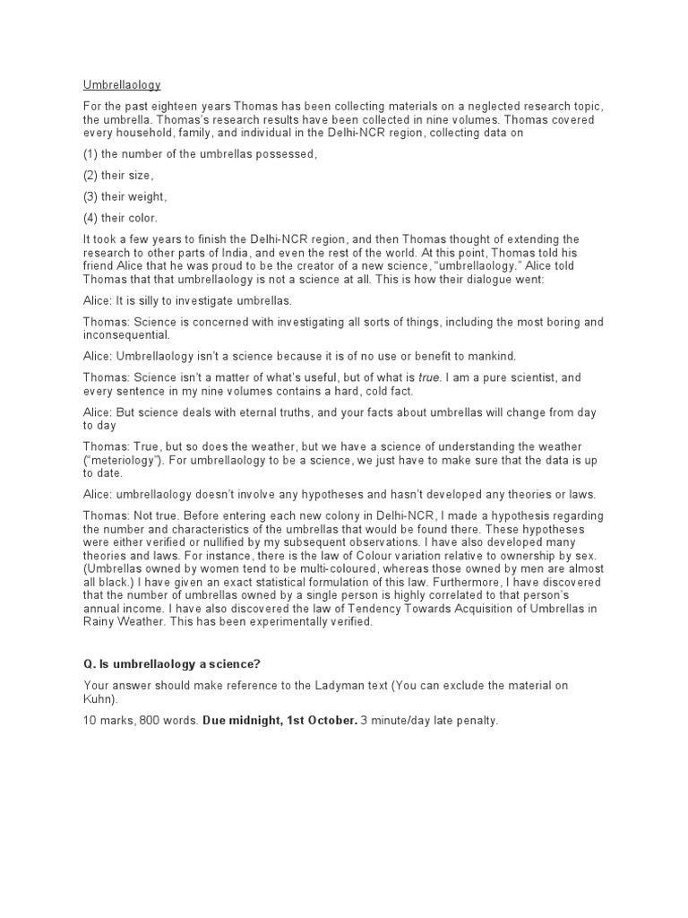 is umbrellaology ascience