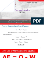 Lecture 6 (Energy Balance of Closed System)