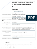 Examen - (AAB02) Cuestionario 2 - Conocer Las Ideas de La Filosofía e Historia Educativa Ecuatoriana en El XX (Parte II - Siglo XX)