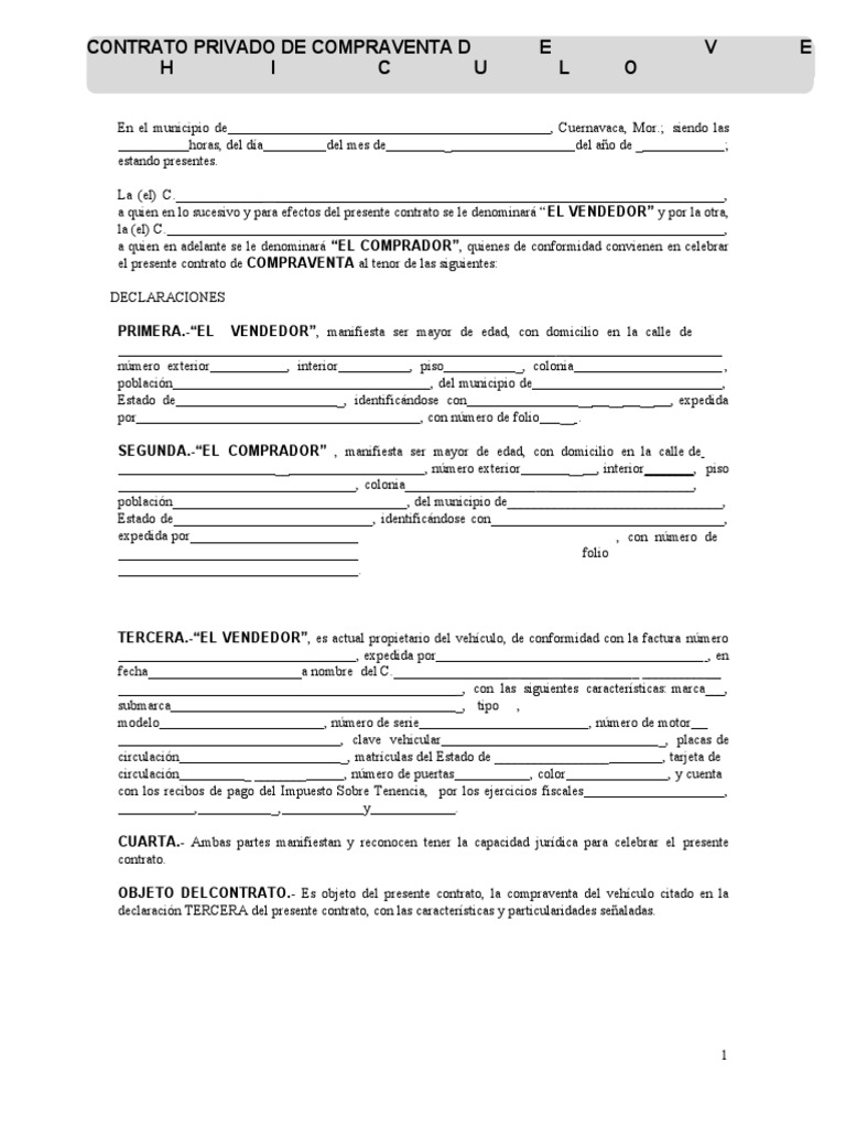 Contrato Compra Venta de Vehiculo. | PDF | Ley común | Justicia