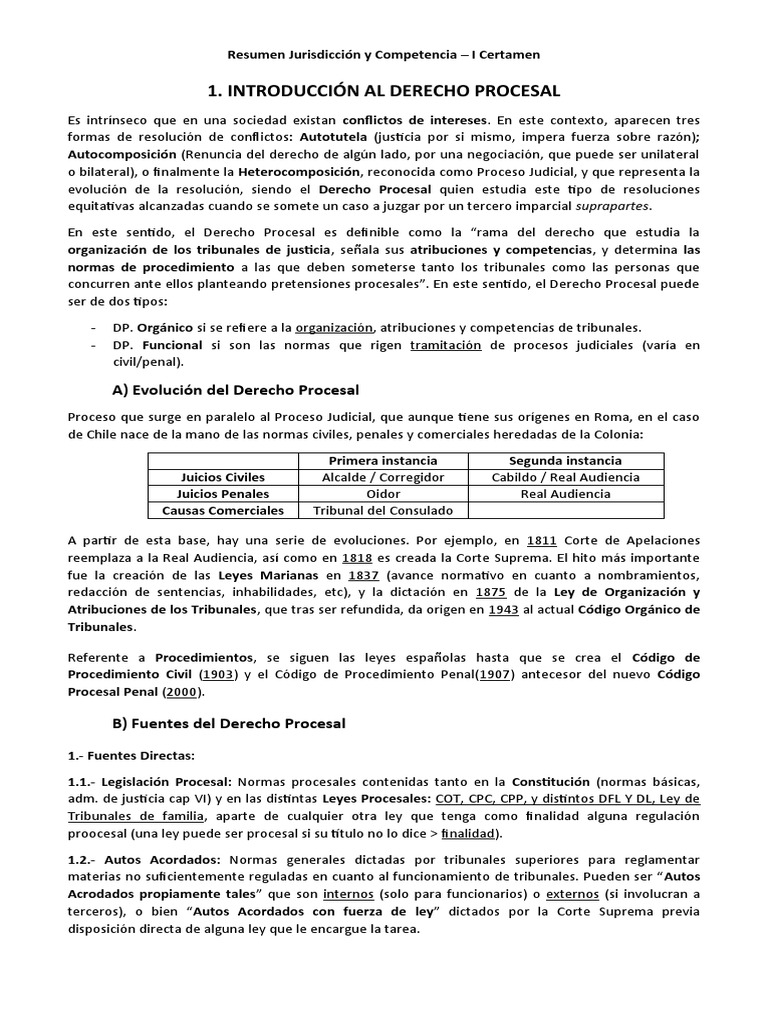 Jurisdicción y Competencia en Derecho Procesal | PDF | Jurisdicción ...