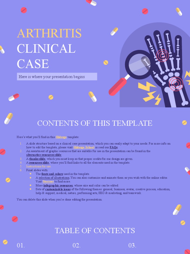 Copy of Arthritis Clinical Case by Slidesgo PDF Jupiter