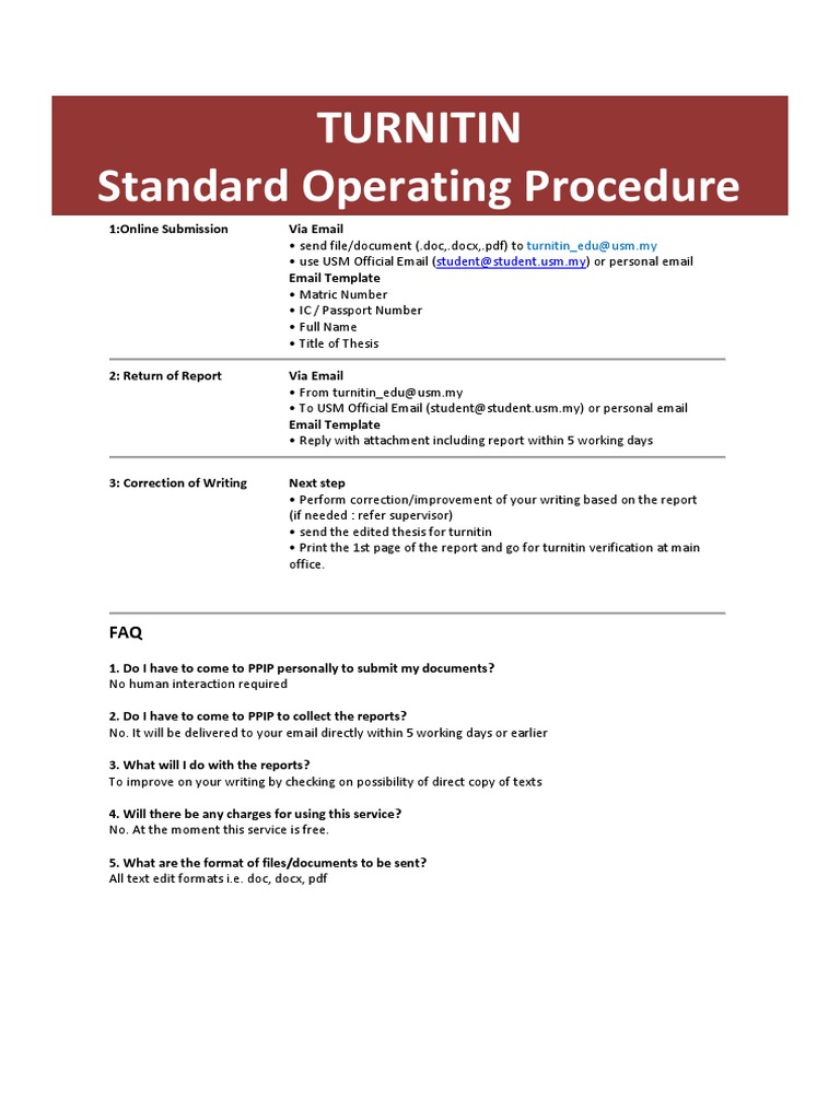 Turnitin Submission Guidelines for USM | PDF | Career & Growth