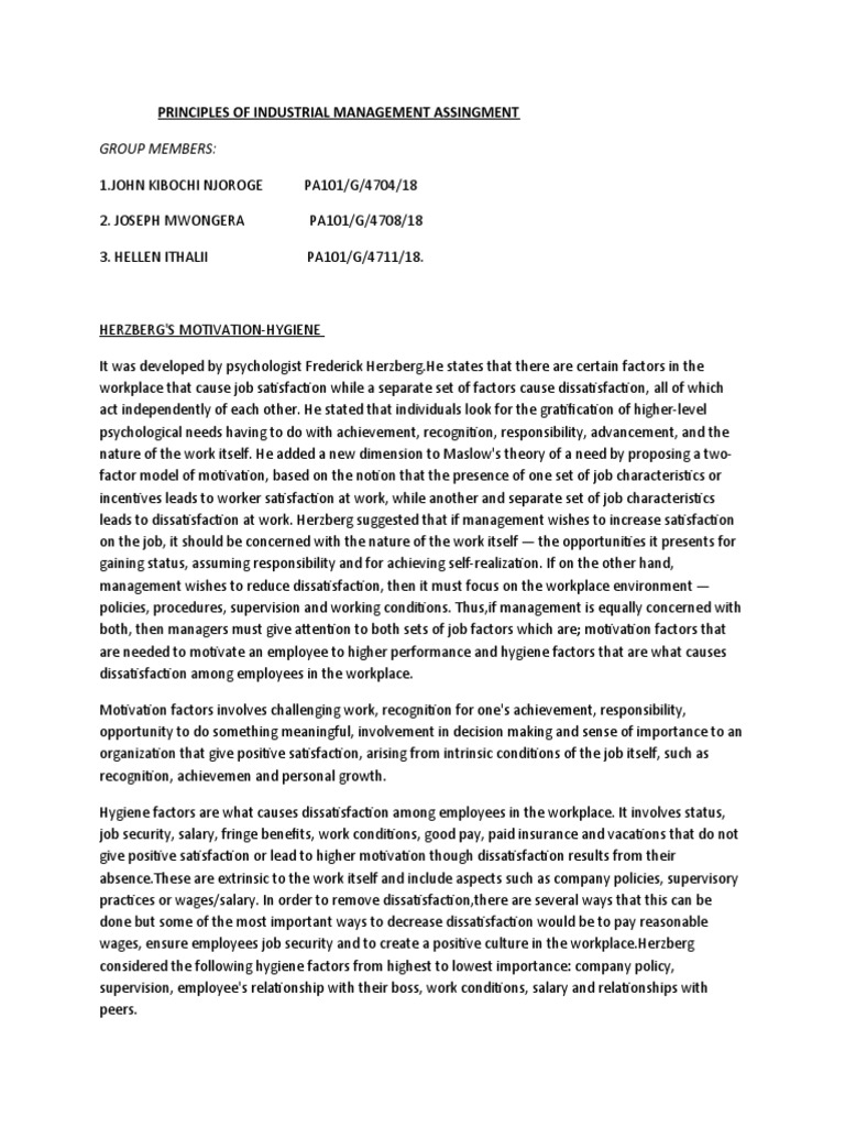 What Are The Principles Of Industrial Management In An Organization