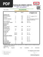 Mangalam Cement Limited: - Test Certificate