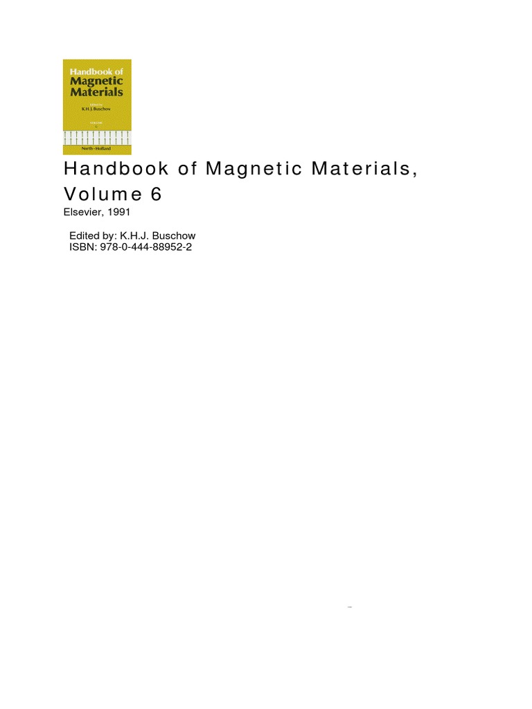 Buschow KHJ Handbook of Magnetic Materials Volume 06 | PDF