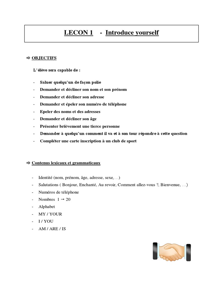 Unit 1 Introduce Yourself Pdf