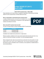 Conducting Cambridge IGCSE ICT (0417) Practical Tests March 2022