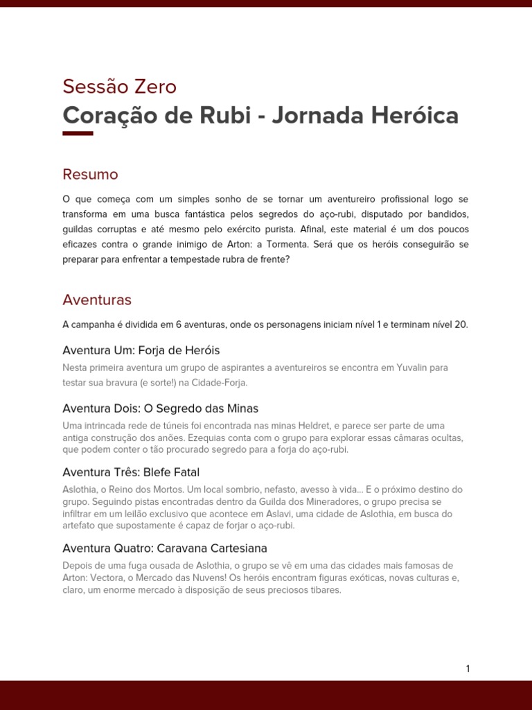 Coração de Rubi: Jornada Heróica | PDF | Ficção Geral, image size:768x1024