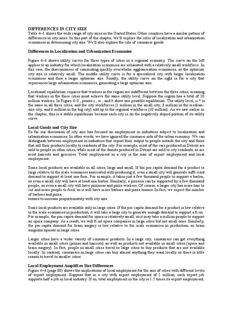 City Size and Local Economy Dynamics | PDF | Utility | Business